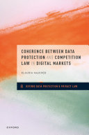 Copertina  Coherence between data protection and competition law in digital markets