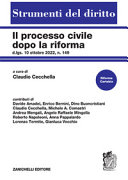 Copertina  Il processo civile dopo la riforma D. lgs. 10 ottobre 2022, n. 149. Riforma Cartabia