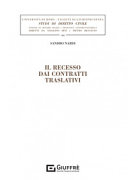 Copertina  Il recesso dai contratti traslativi