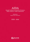 Copertina  AIDA. Annali italiani del diritto d'autore, della cultura e dello spettacolo. XXXI- 2022