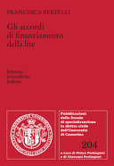 Copertina  Gli accordi di finanziamento della lite