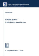 Copertina  Golden power : profili di diritto amministrativo