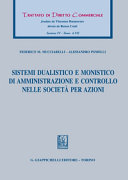 Copertina  Sistemi dualistico e monistico di amministrazione e controllo nelle società per azioni